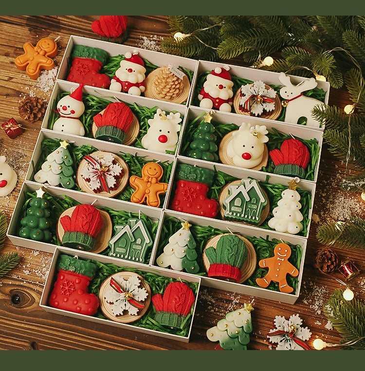 Unique Christmas Scented Candle - Artistic Handmade Decor, Elegant Festive Gifts