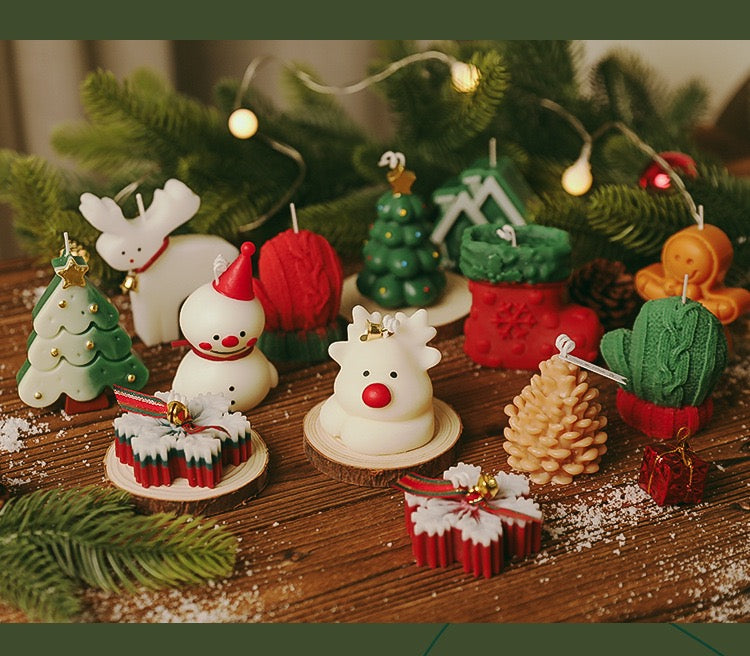 Unique Christmas Scented Candle - Artistic Handmade Decor, Elegant Festive Gifts