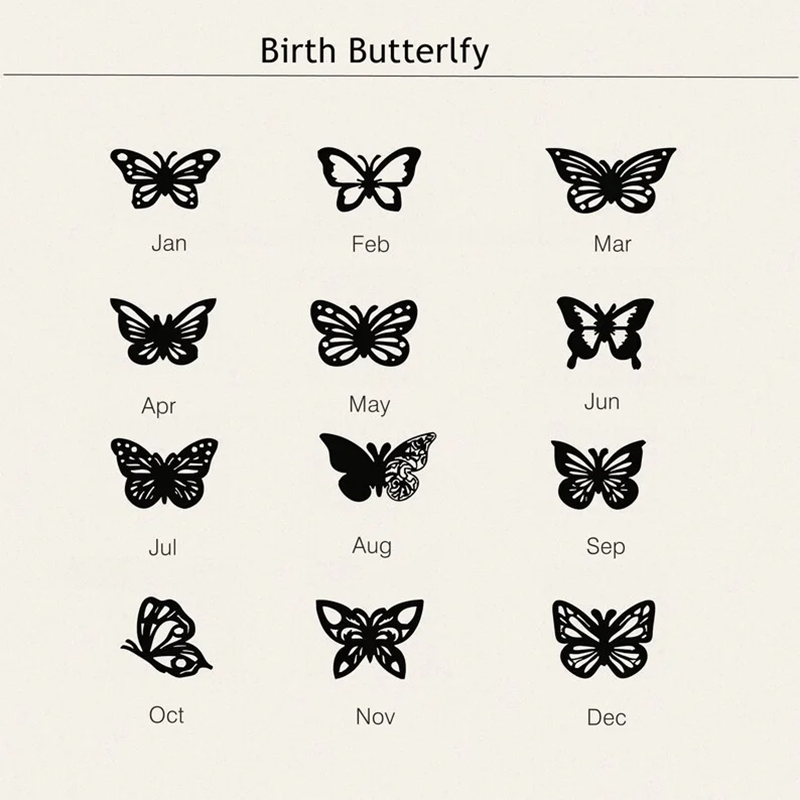 Personalized Birth Month Butterfly Necklace | Custom Name & Font