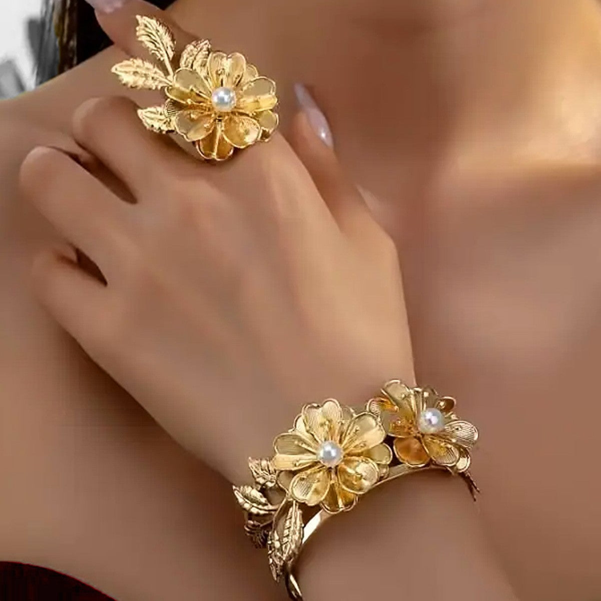 The Garden at Dawn Collection: Vintage Flower Jewelry Set